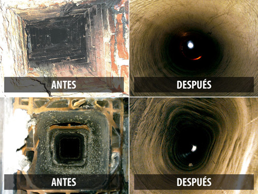 Reparación de chimeneas y conductos: ANTES / DESPUÉS