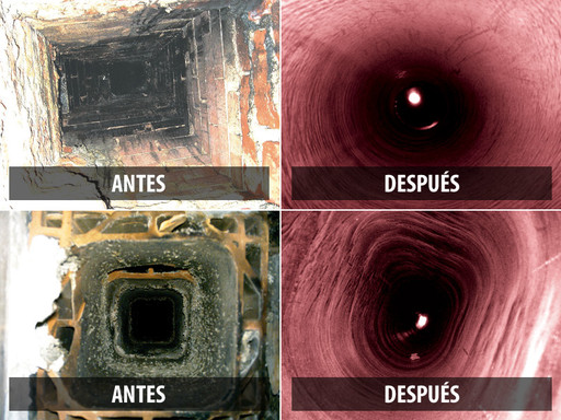 Reparación de chimeneas y conductos: ANTES / DESPUÉS